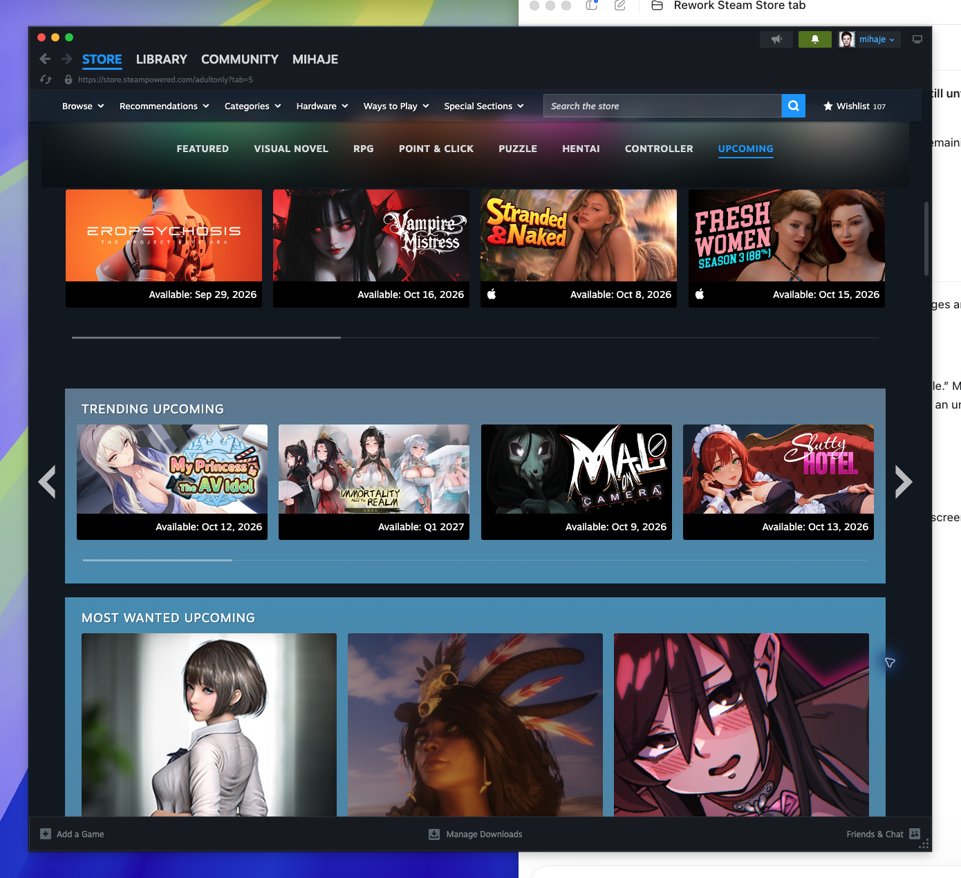 Adult Only Hub — Trending Wishlist Section (Candidate match)