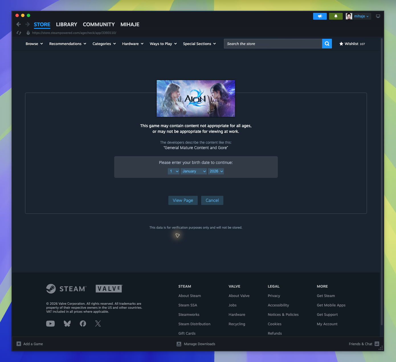 Age Gate — page overview (Captured)