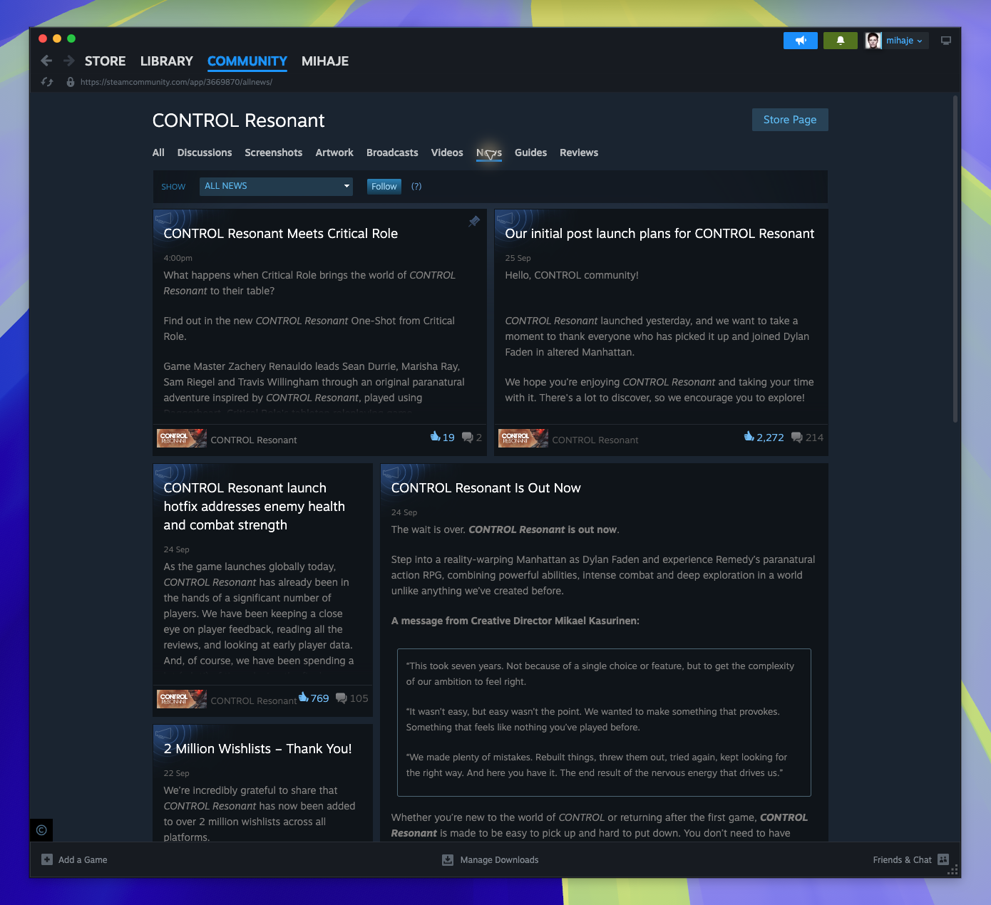 Community Hub — Browse All News (Captured)