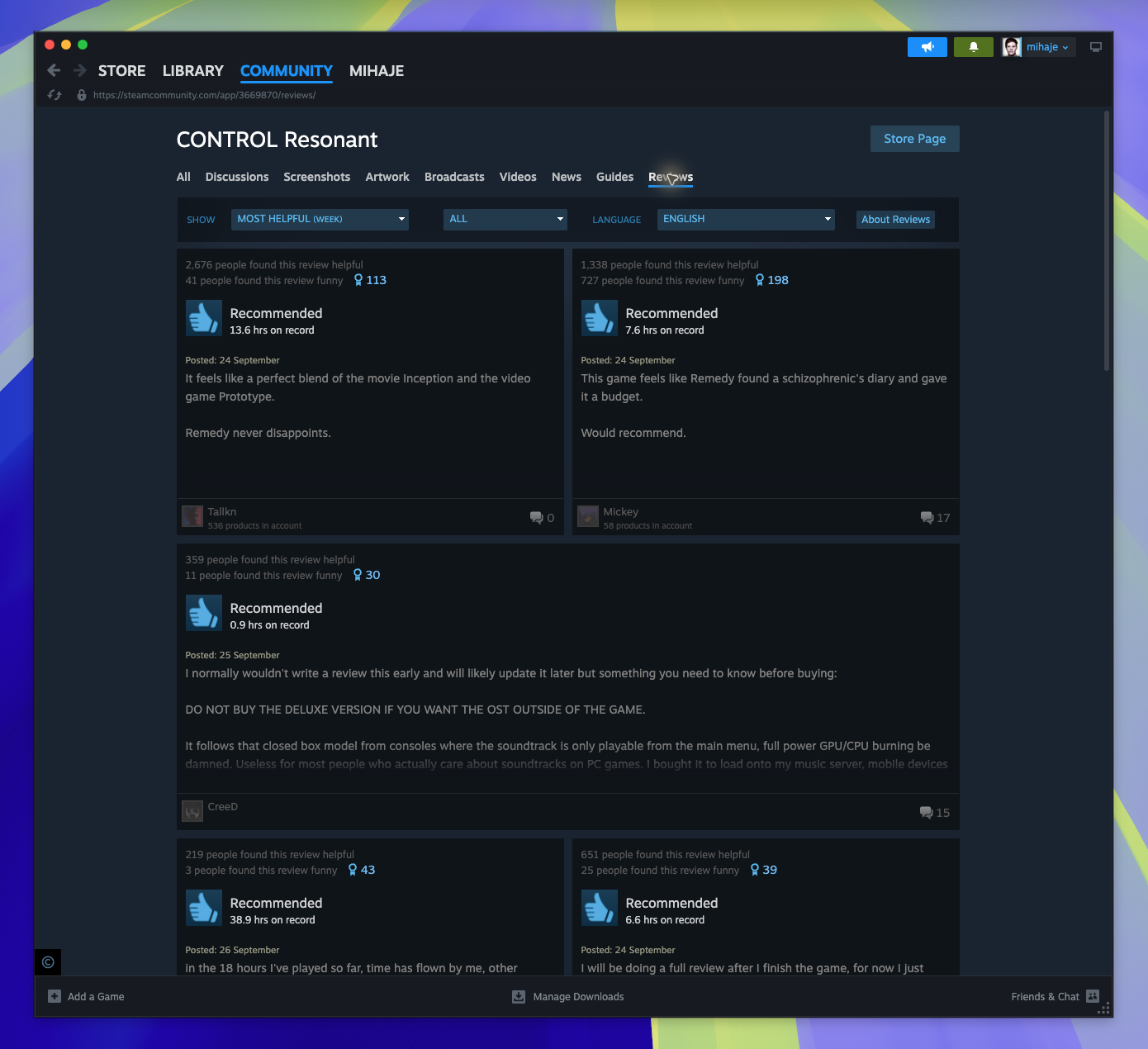Community Hub — Browse All Reviews (Captured)
