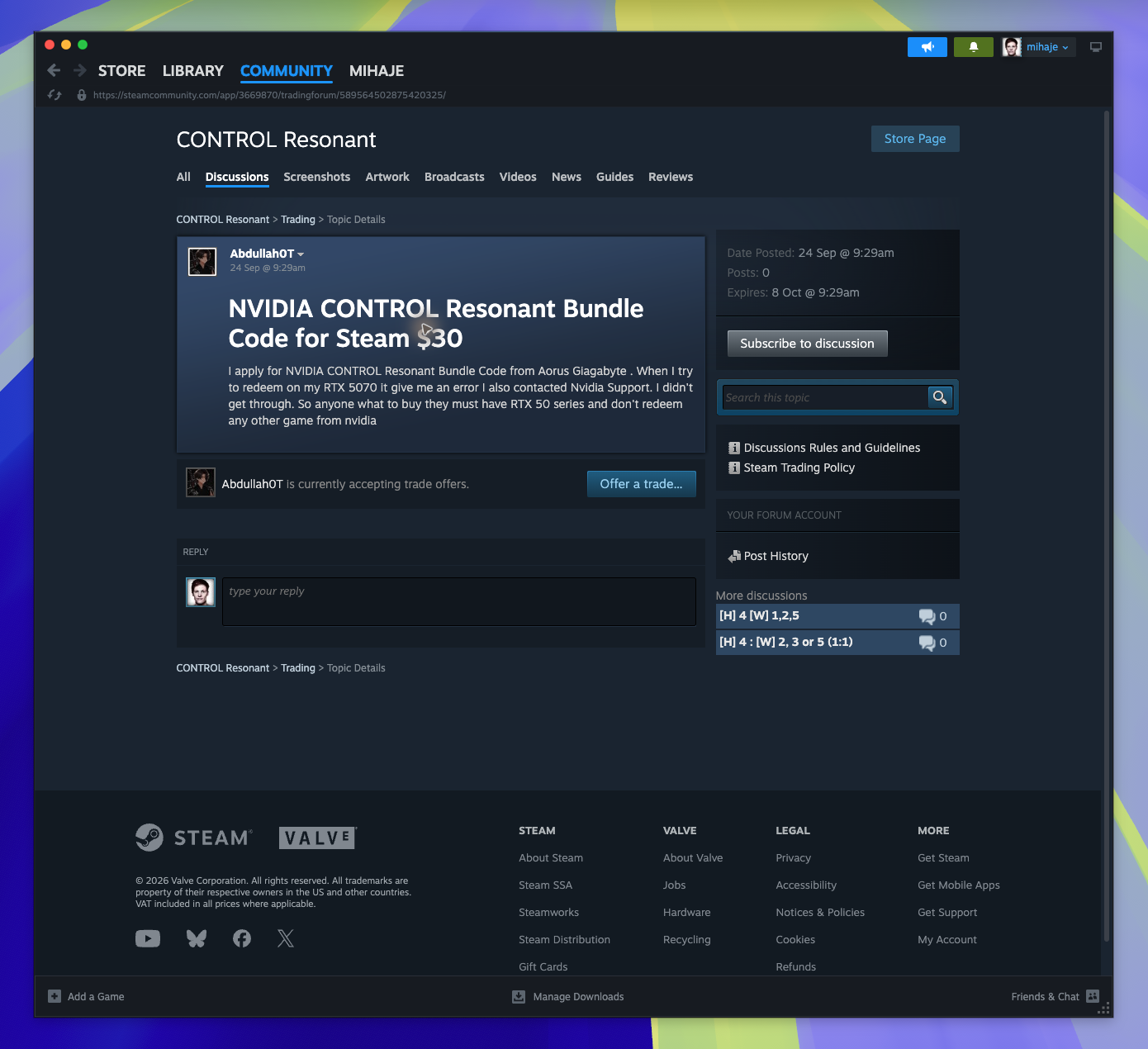 Community Hub - Discussions — Trading Single Topic (Captured)