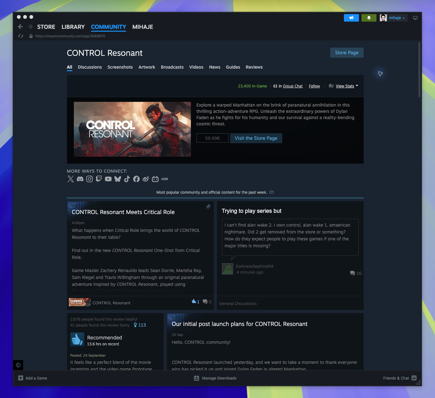 Community Hub — Home (Captured)