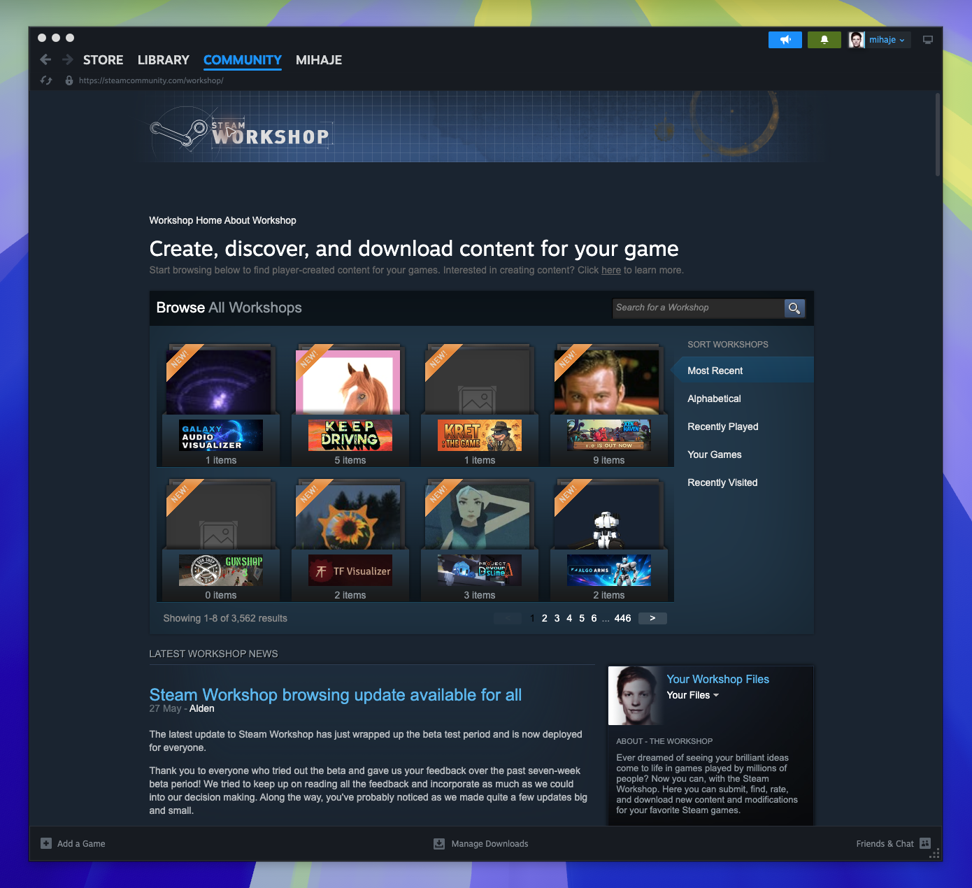 Community Hub — Steam Workshop Home (Captured)