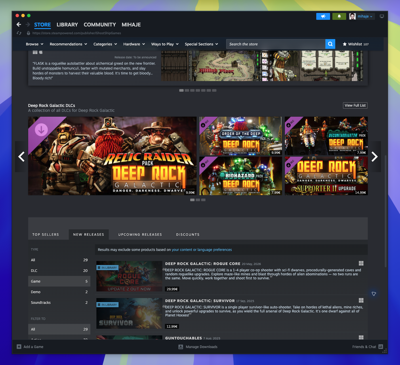 Creator Homepage — Tabbed Section (Captured)