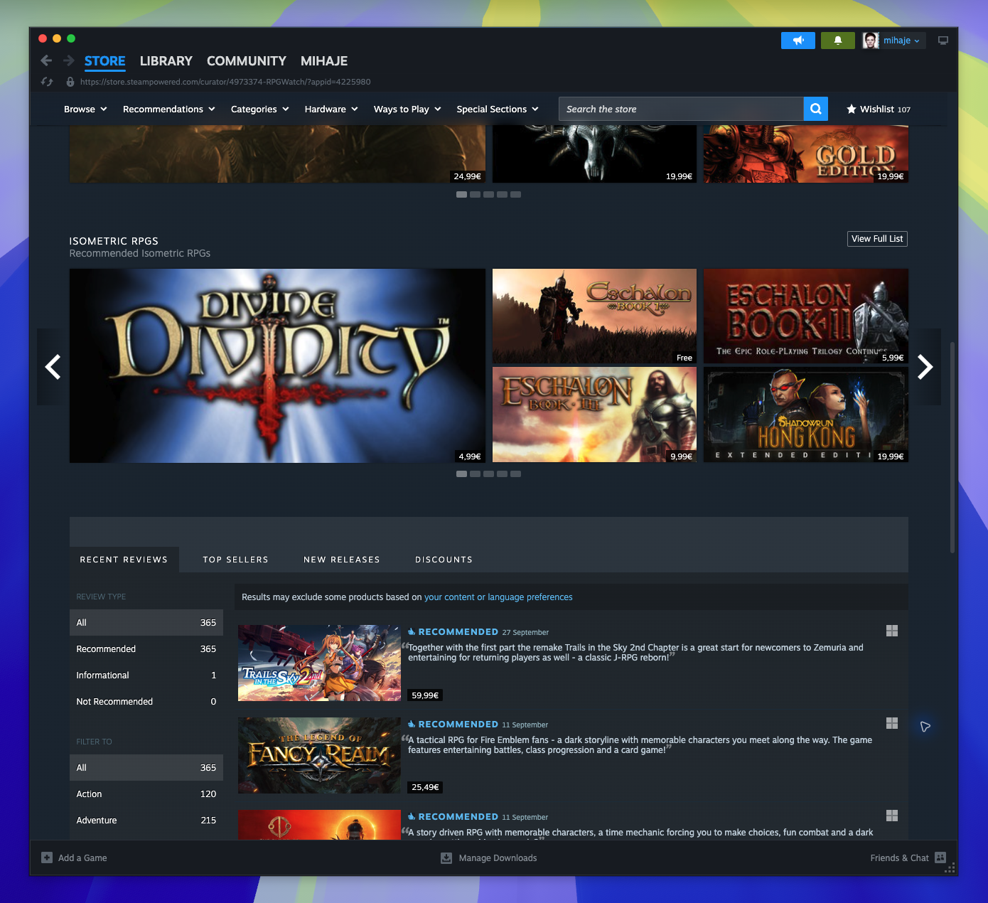 Curator or Developer Homepage — Curator Reviews (Captured)