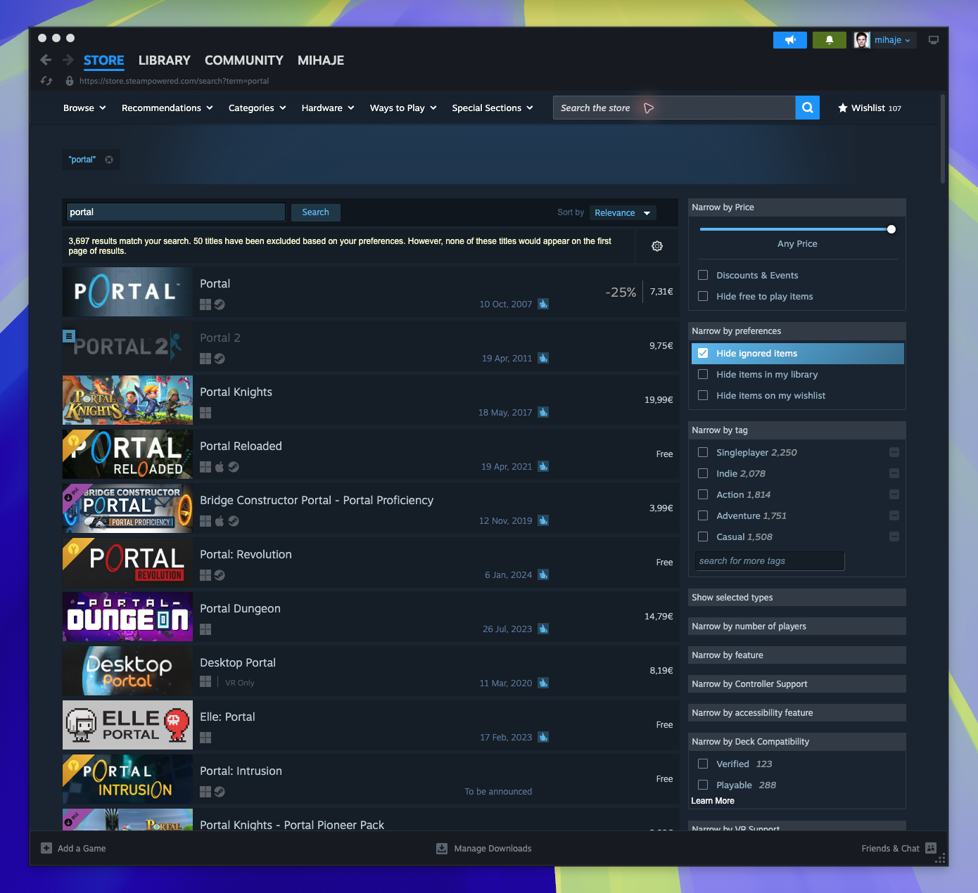 Direct Search Results — page overview (Captured)