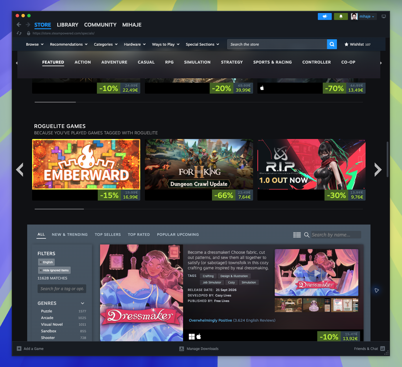 Discounts & Events Hub — Trending Wishlist Section (Not located)