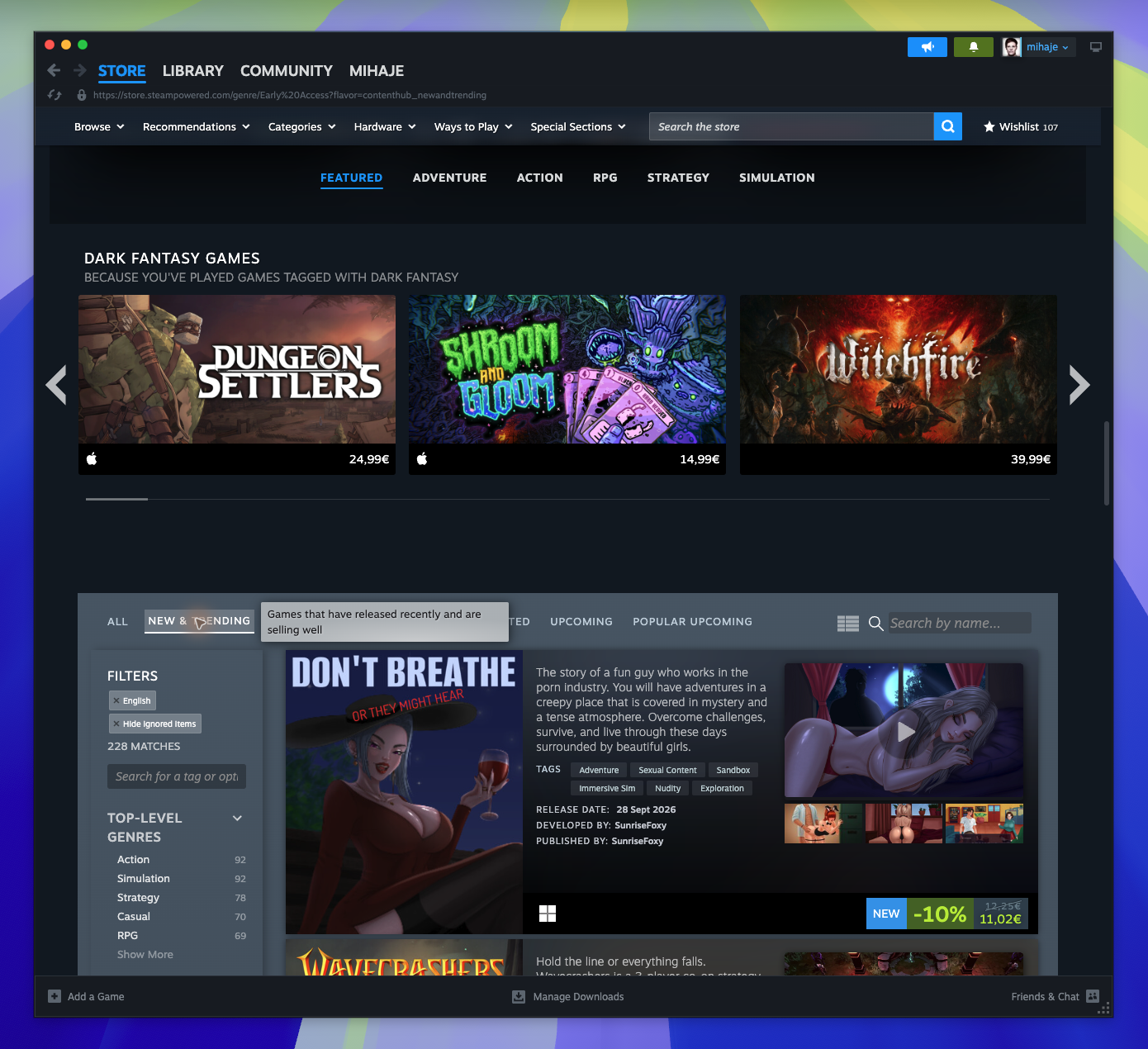 Games Hub — New & Trending List (Candidate match)