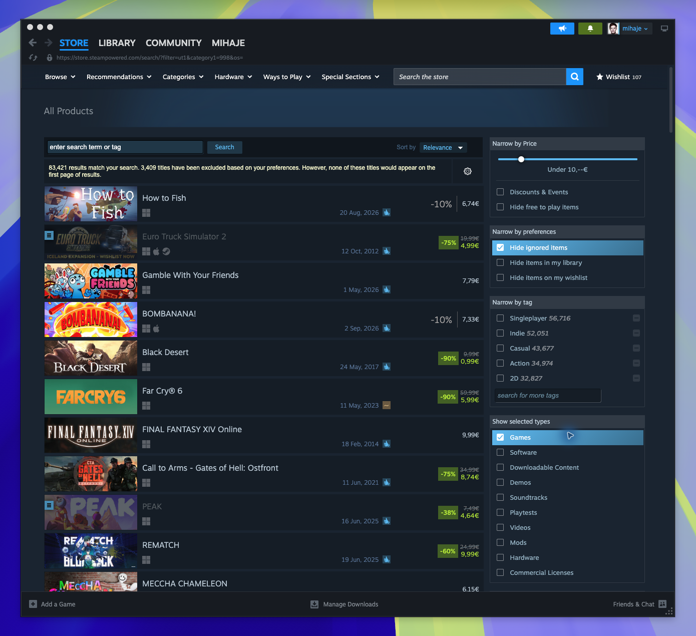 Games Under $10 USD - Full List — page overview (Captured)