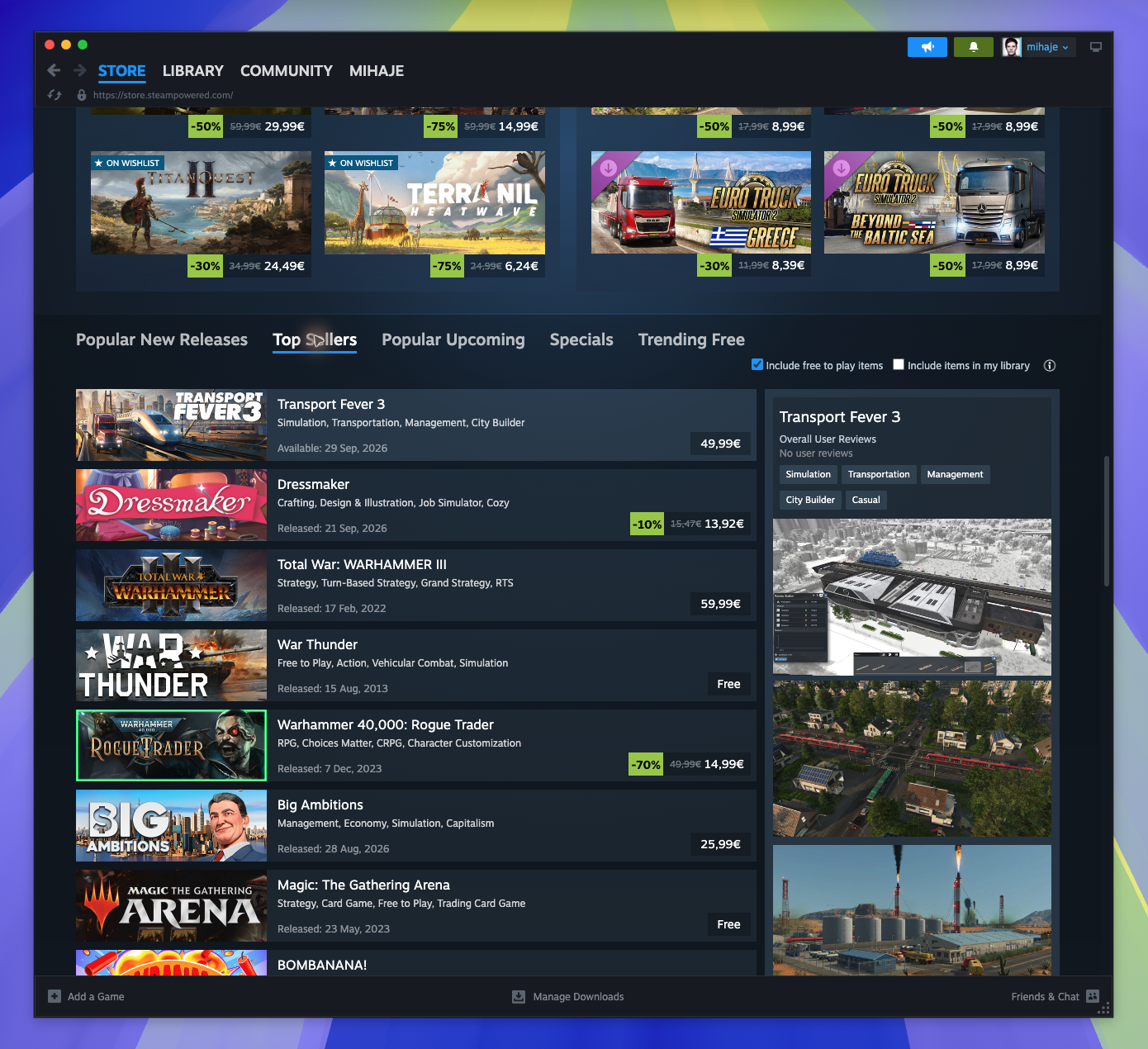Home Page — Top Sellers List (Captured)