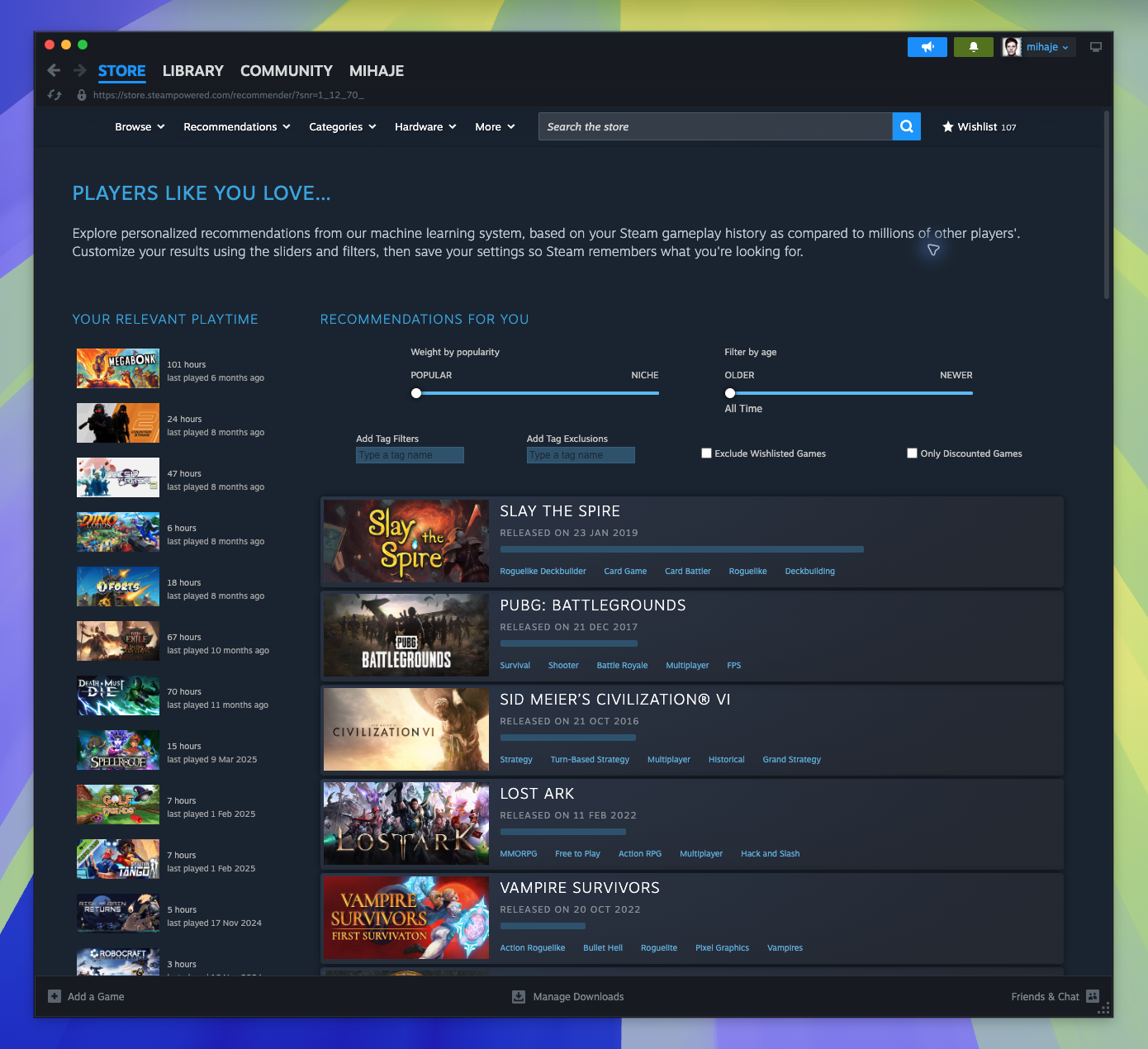Interactive Recommender — page overview (Captured)