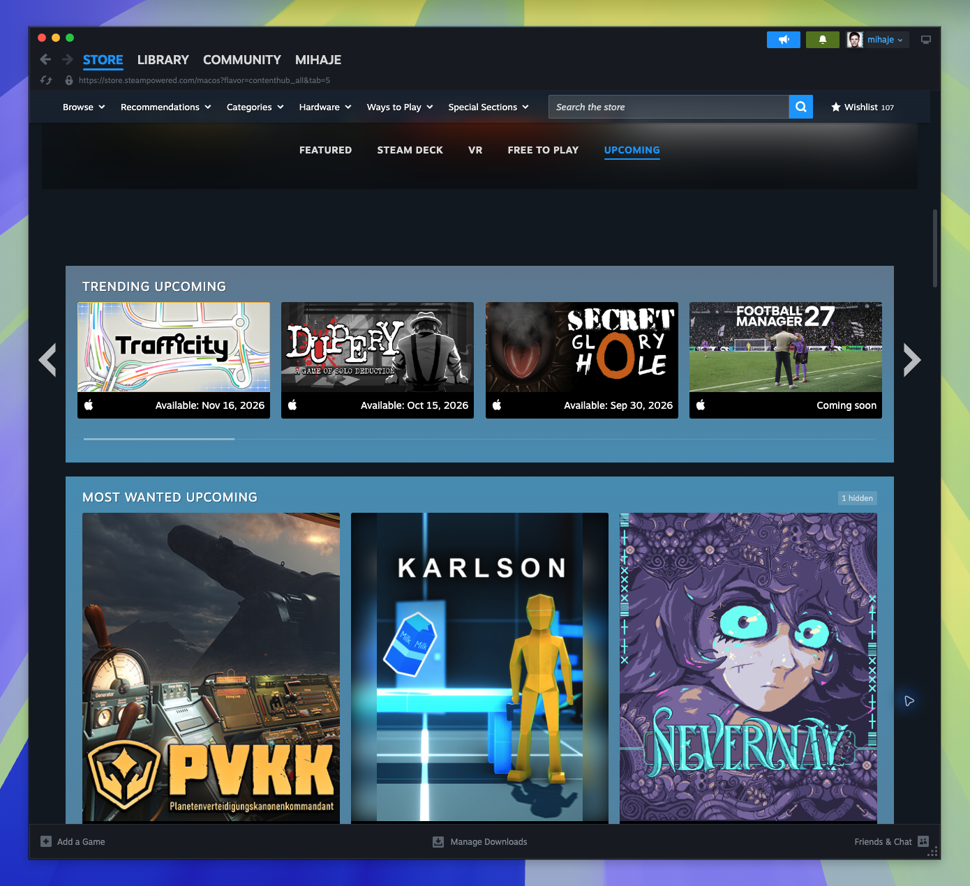 MacOS Hub — Trending Wishlist Section (Candidate match)
