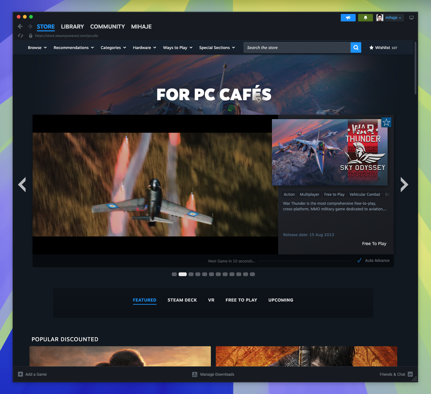 PC Café Hub — page overview (Captured)