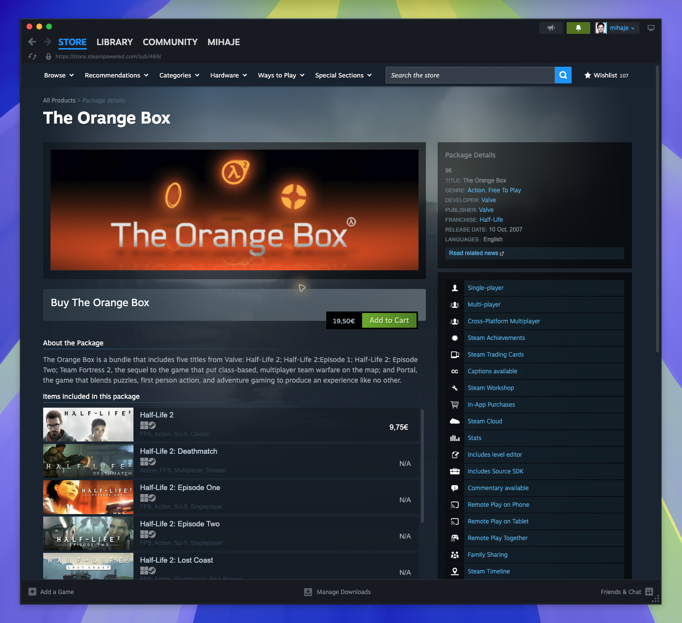 Package Page — page overview (Captured)