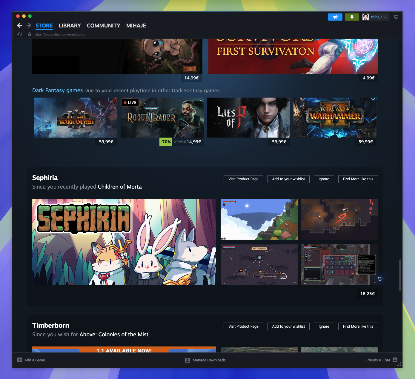 Recommendation Feed — page overview (Captured)