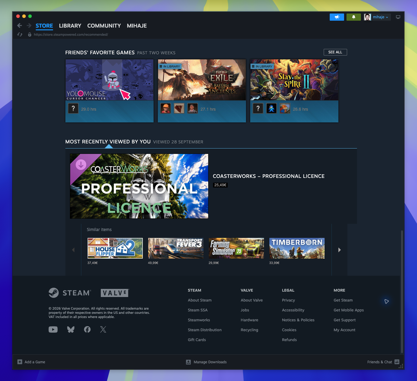 Recommendations - Main — Popular Games from Random Genres (Not located)