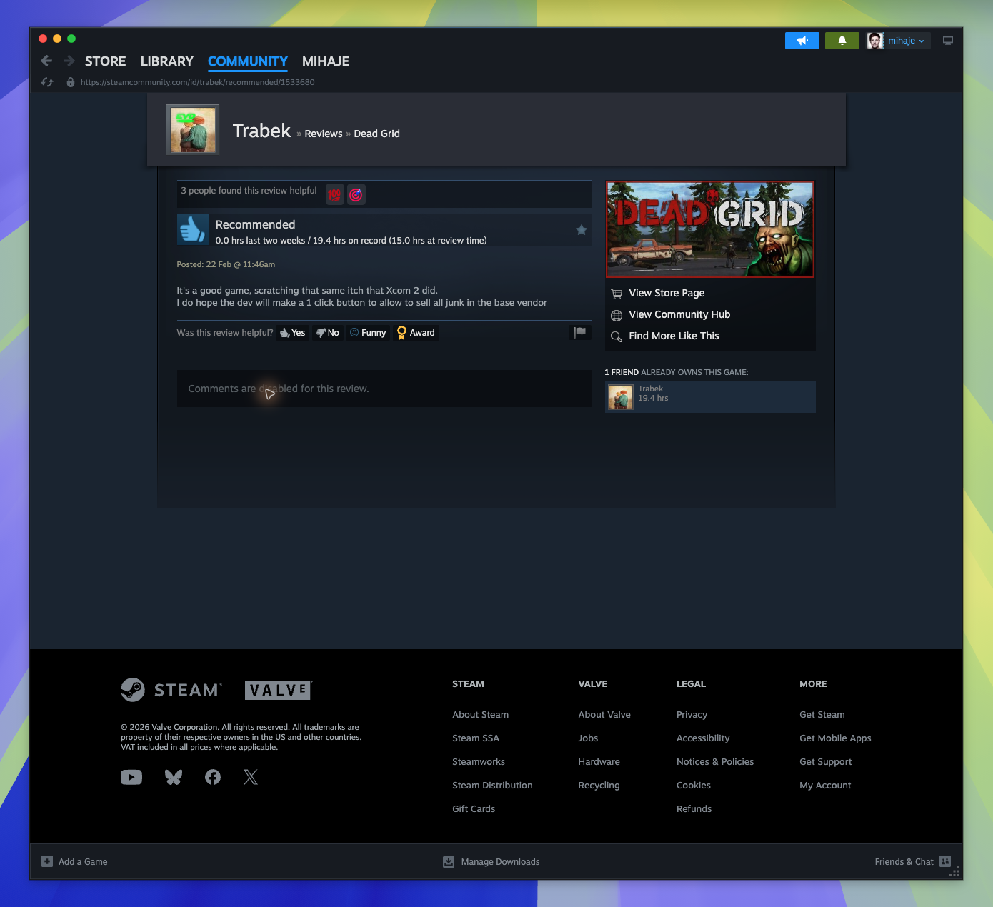 Recommendations - View Friend Recommendaion — Friend Recommendations (Captured)