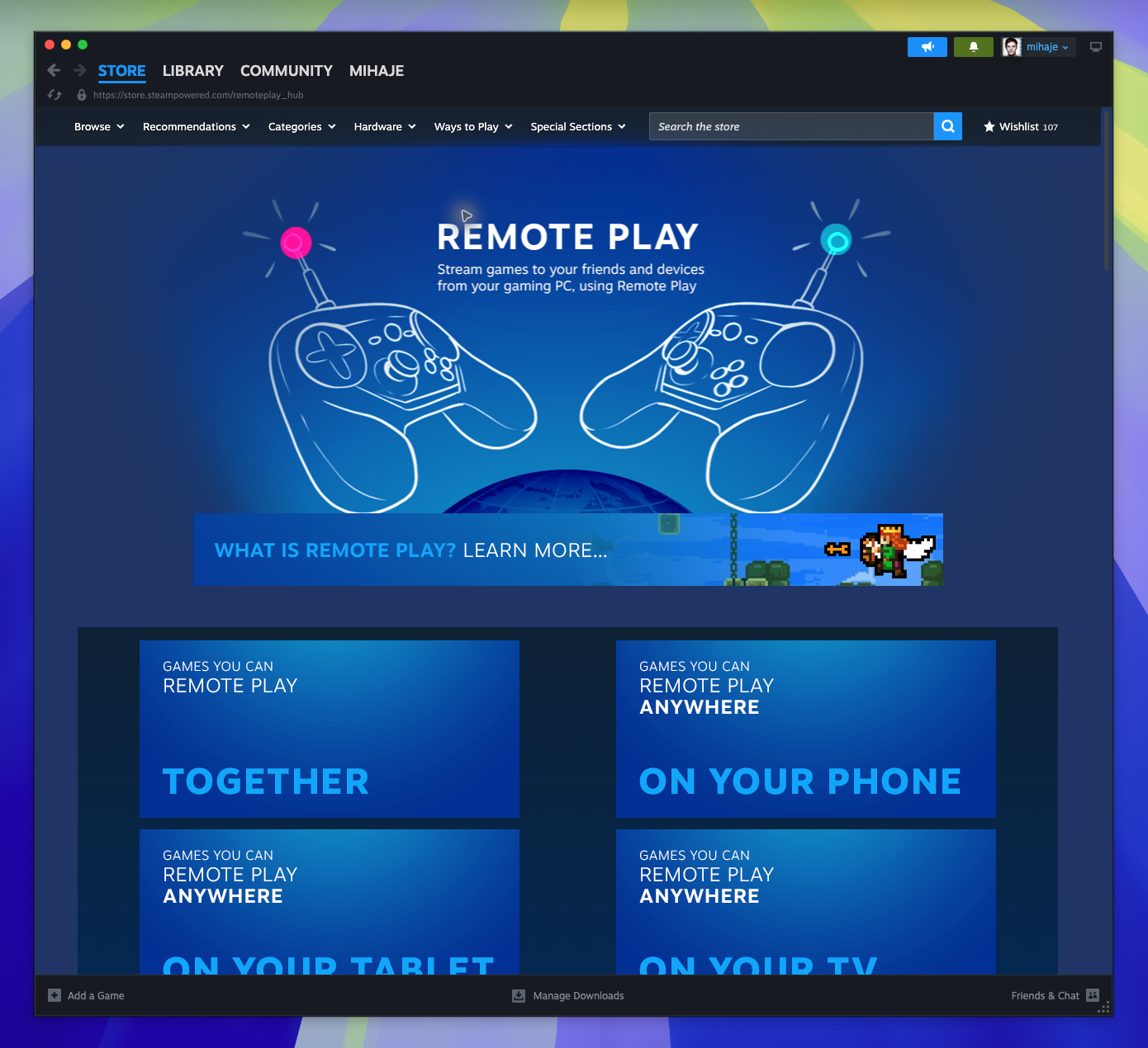 Remote Play Hubs — page overview (Captured)