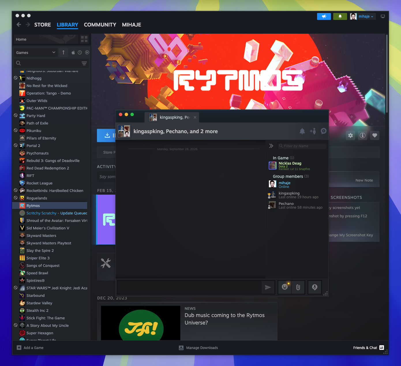 Steam Client - Friends & Chat — In-Game Friend or Chat Member (Captured)