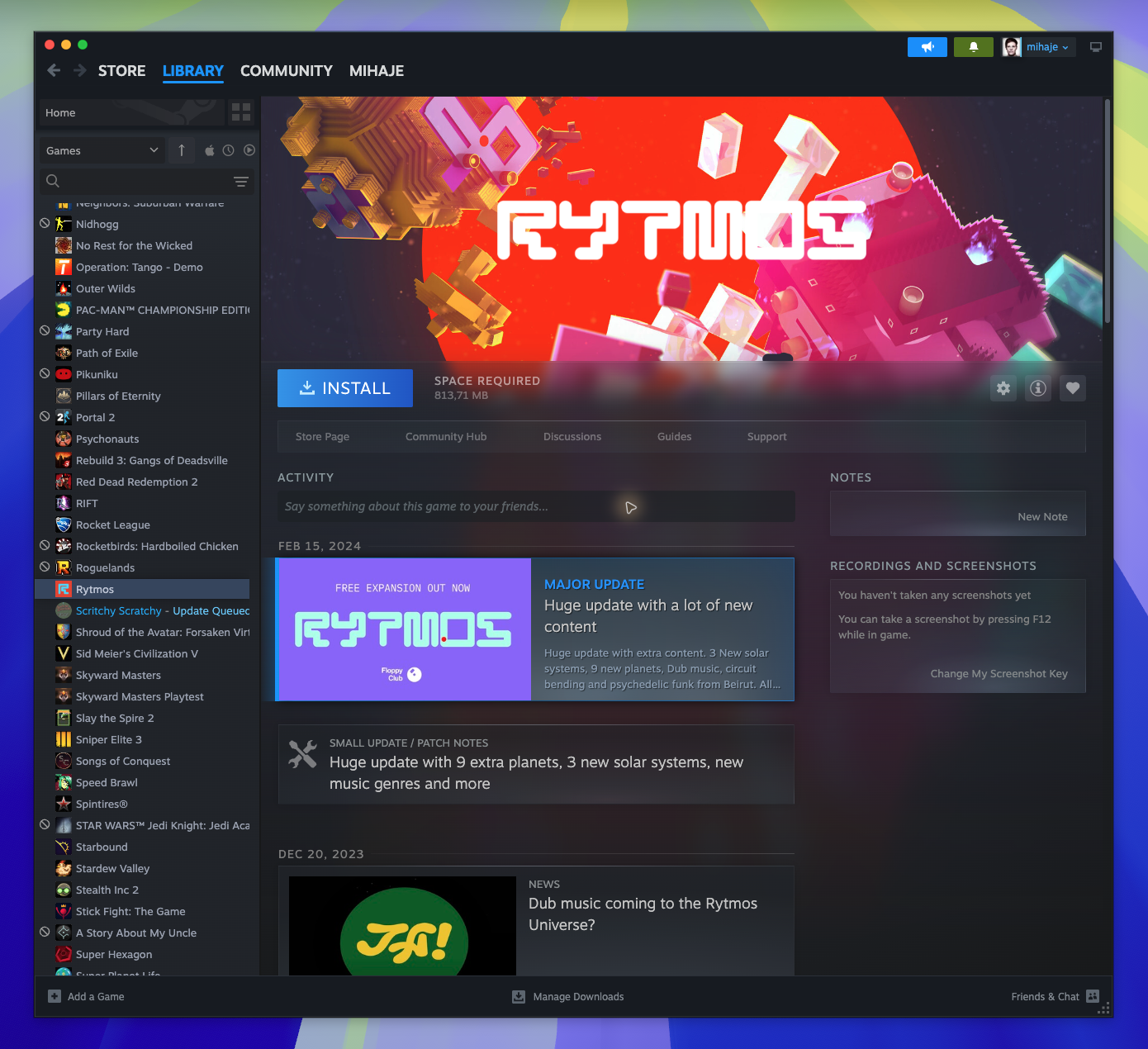 Steam Client - Library — App Activity Feed (Captured)