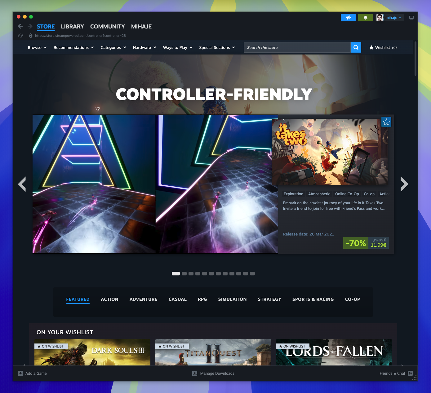 Steam Controller Friendly Hub — page overview (Captured)