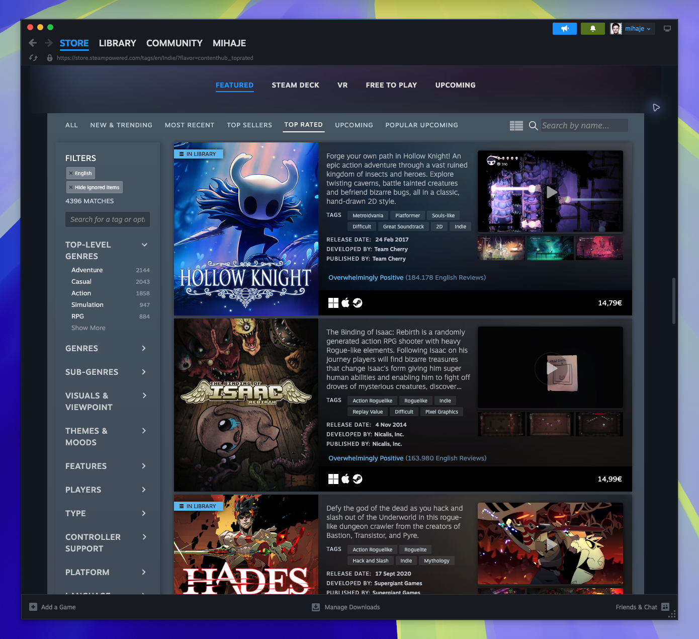 Tag Page — Browse Items - Top Rated (Captured)
